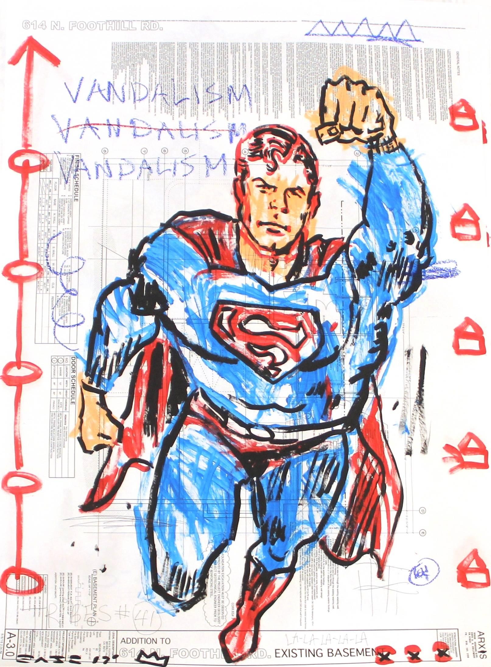 Go Superman! - Mixed Media Art by Gary John