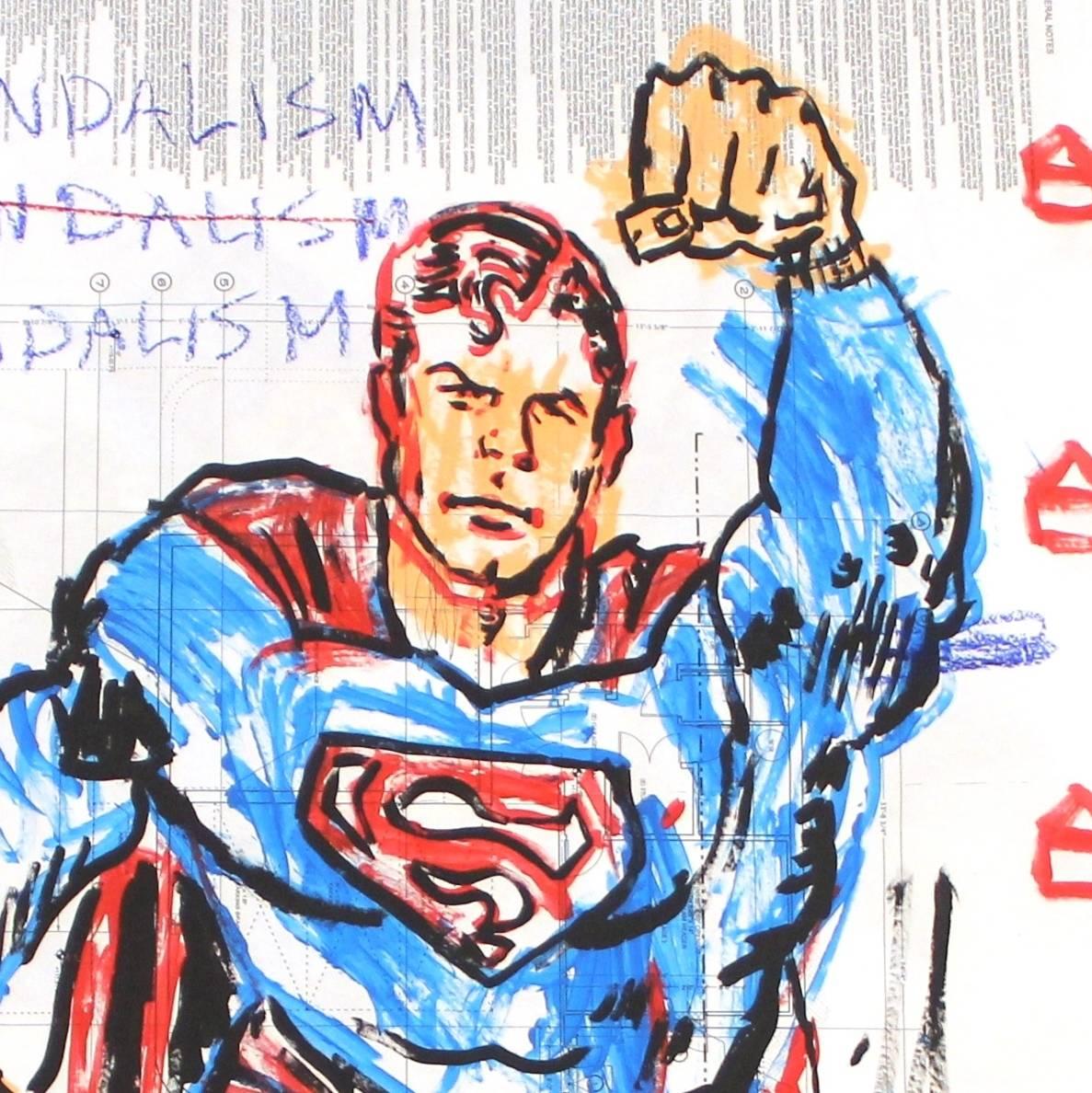 Go Superman! - Street Art Mixed Media Art by Gary John