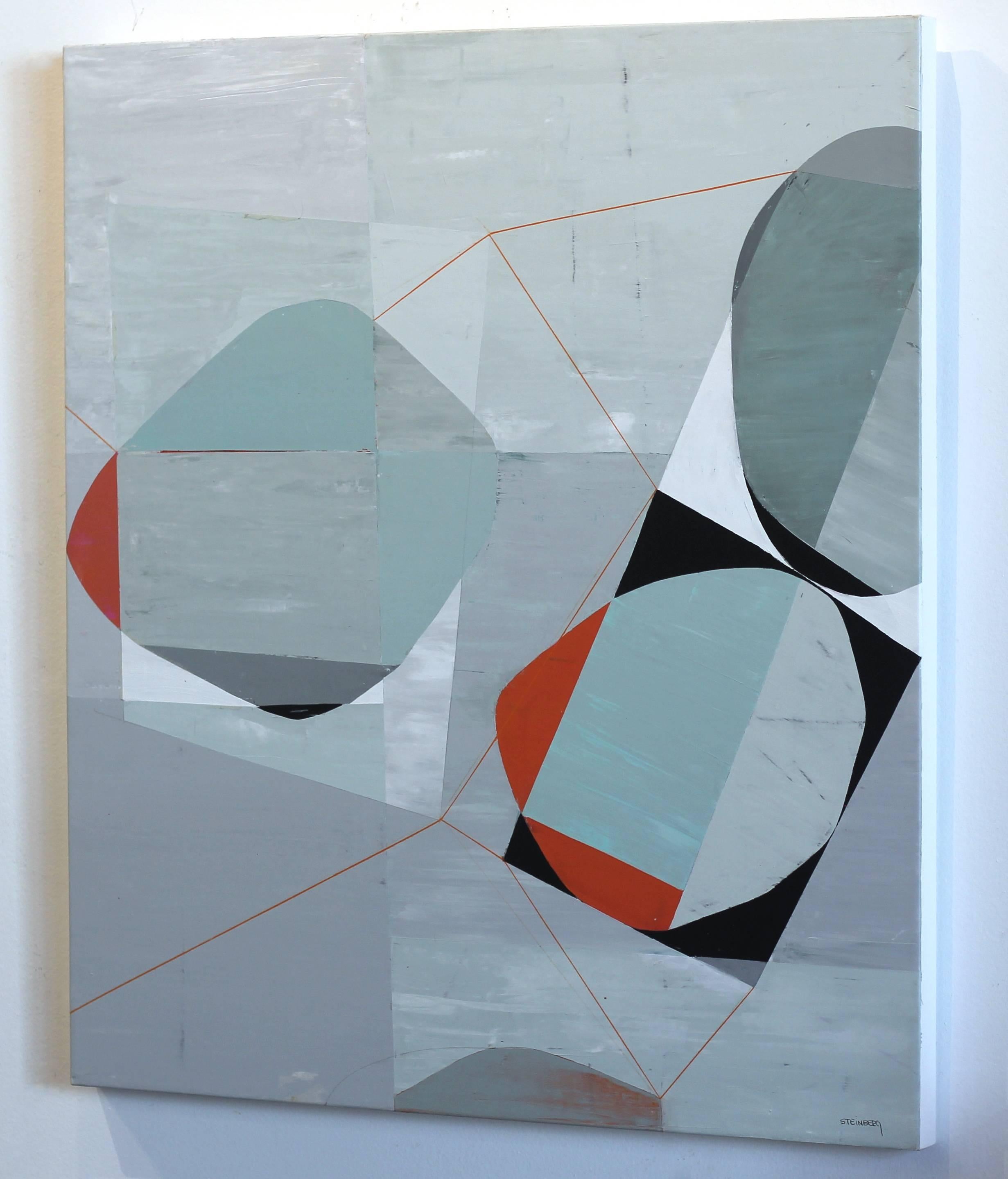 Dynamische Tension 3 (Grau), Abstract Painting, von Heny Steinberg