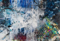 RAIN - large scale contemporary abstract mixed media artwork