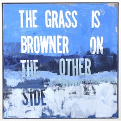 The Grass is Browner on the Other Side - Original Framed Mixed Media Artwork
