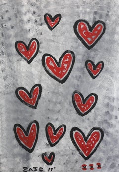 "True Hearts" - Original Red Heart Pop Street Art on Canvas by Gary John
