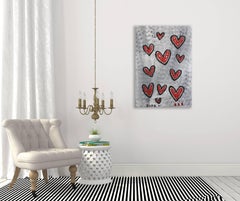 "True Hearts" - Original Red Heart Pop Street Art on Canvas by Gary John