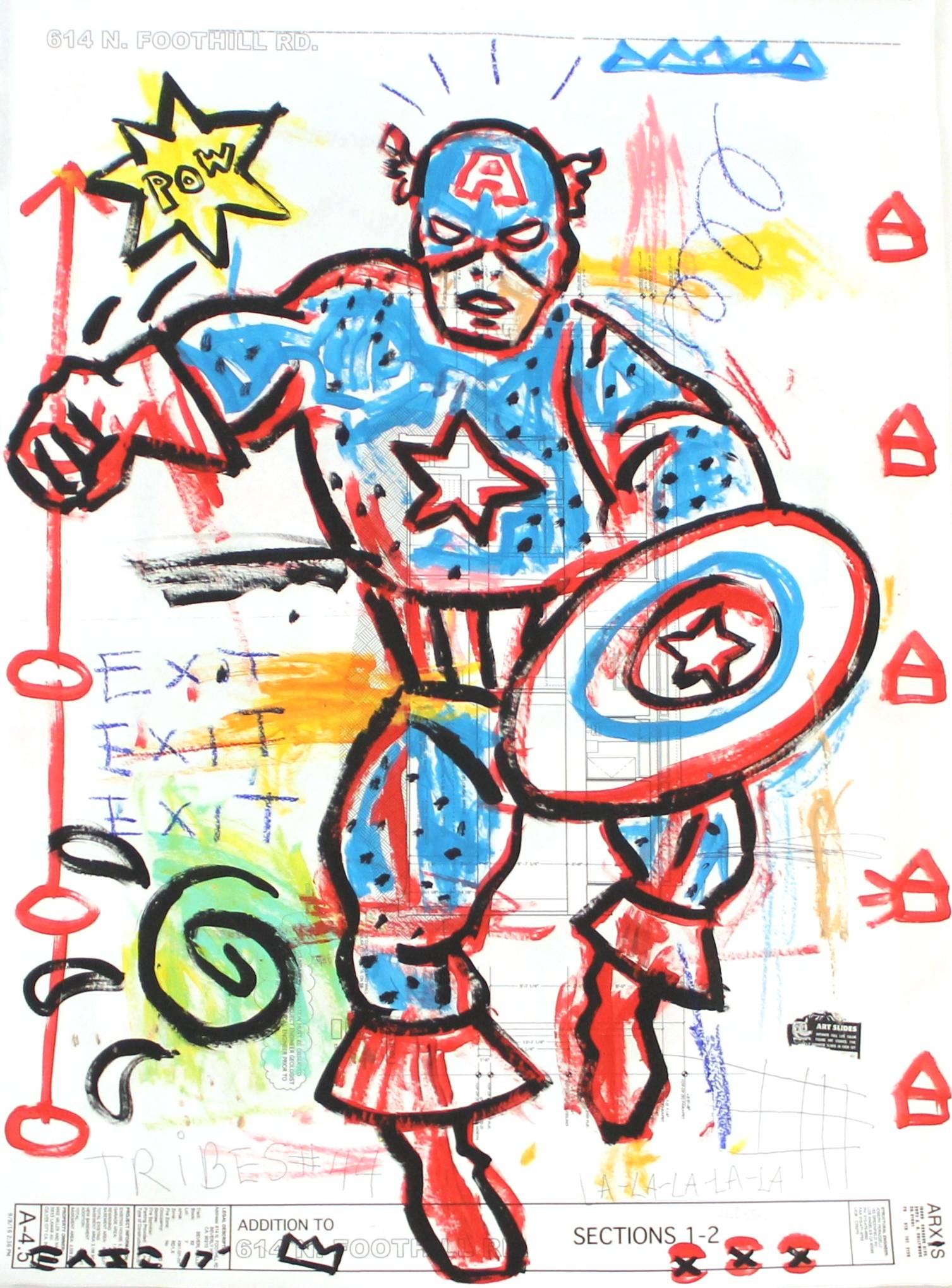 Go Captain America! - Mixed Media Art by Gary John