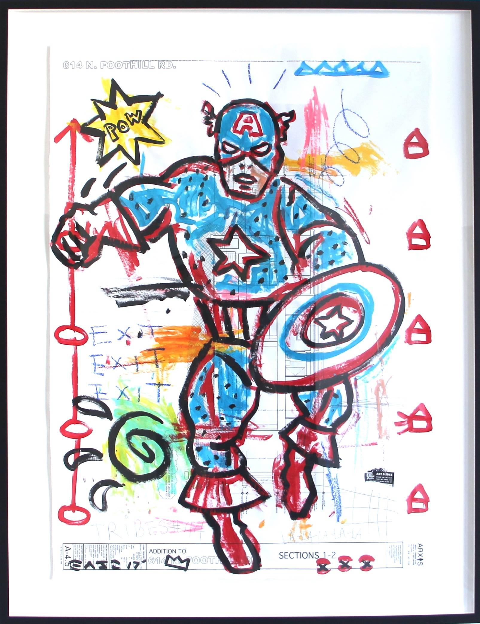 Go Captain America! - Street Art Mixed Media Art by Gary John