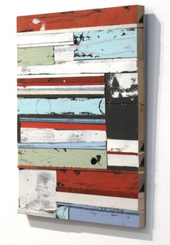 Rorschach - Sculpture murale originale colorée en bois texturé pour supports mixtes