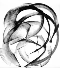 Sagaria - Minimalist Black and White Original Ink Abstract Painting