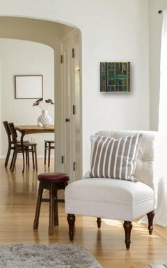 Fields No. 3 - Original Green Gold Abstract Geometric Contemporary Painting