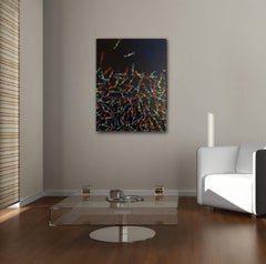 A Different Crowd II – Originales farbenfrohes Kunstwerk auf Leinwand