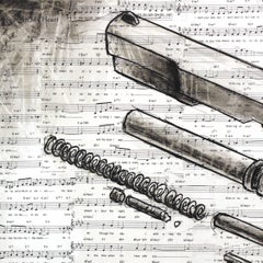 Rhapsody of Love - Original Disassembled Gun Abstract Realistic Painting