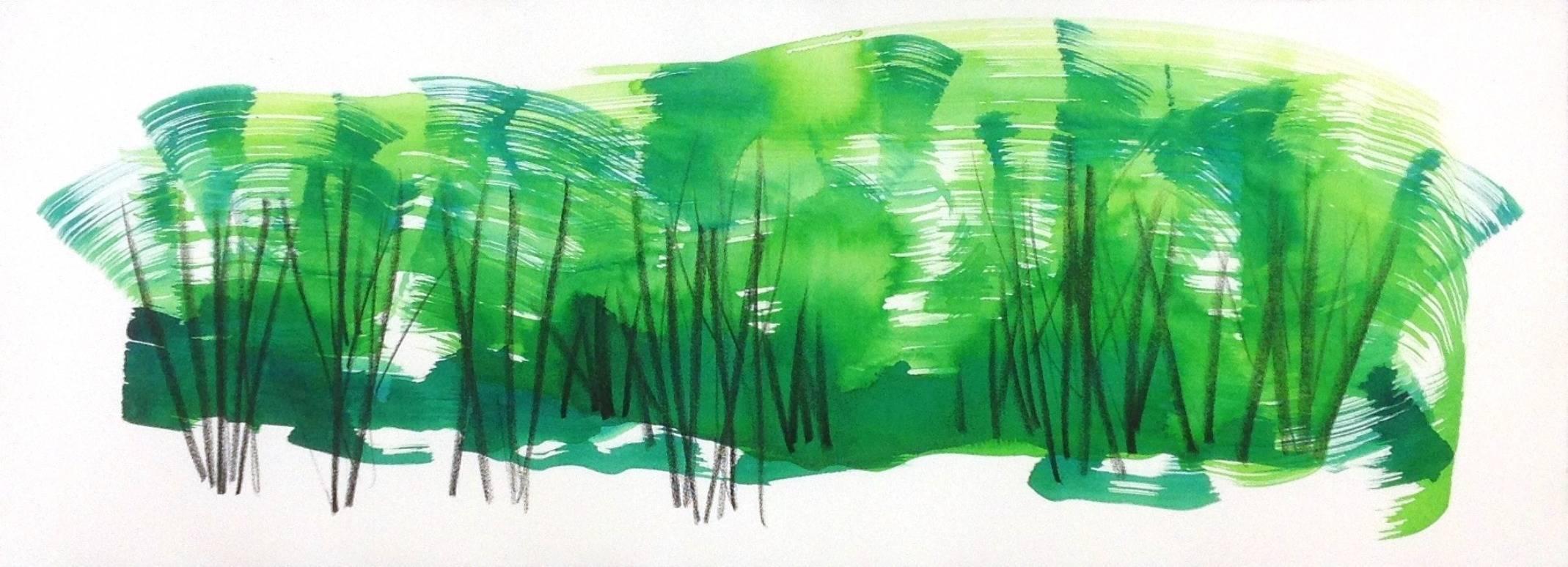 Bettina Mauel Landscape Painting - The Green Meadow 2