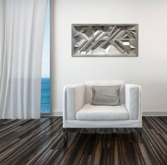 "Space Future" - sculptural mixed media wall artwork