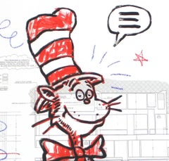 "Cat in the Hat" - Original Pop Street Art by Gary John