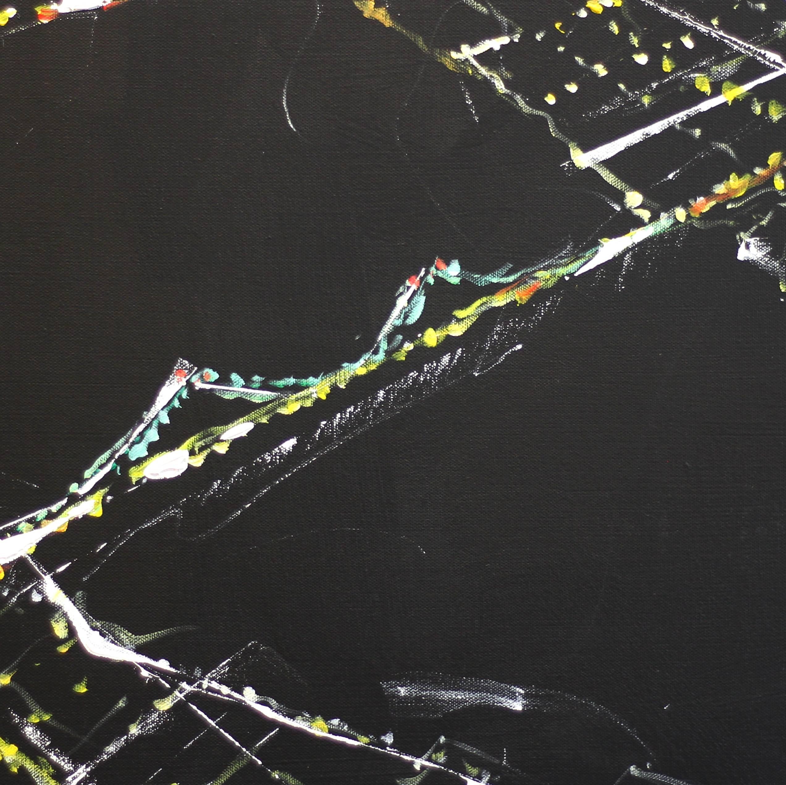 East Side New York Aerial - Black Landscape Painting by Pete Kasprzak