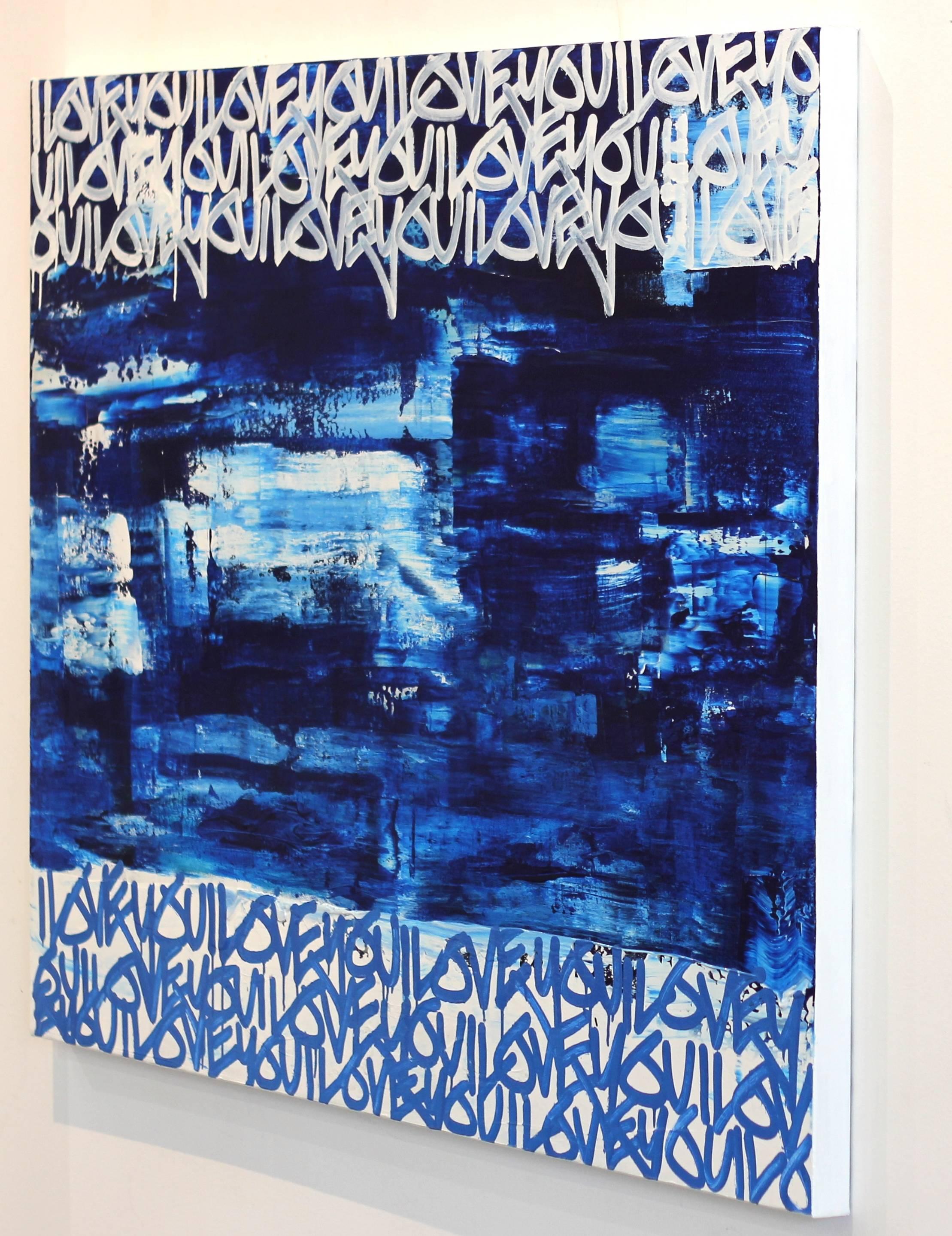 Cool Steppin' - Blue Abstract Painting by Amber Goldhammer