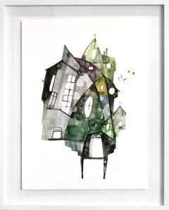 Green House, aquarelle d'origine (encadrée)