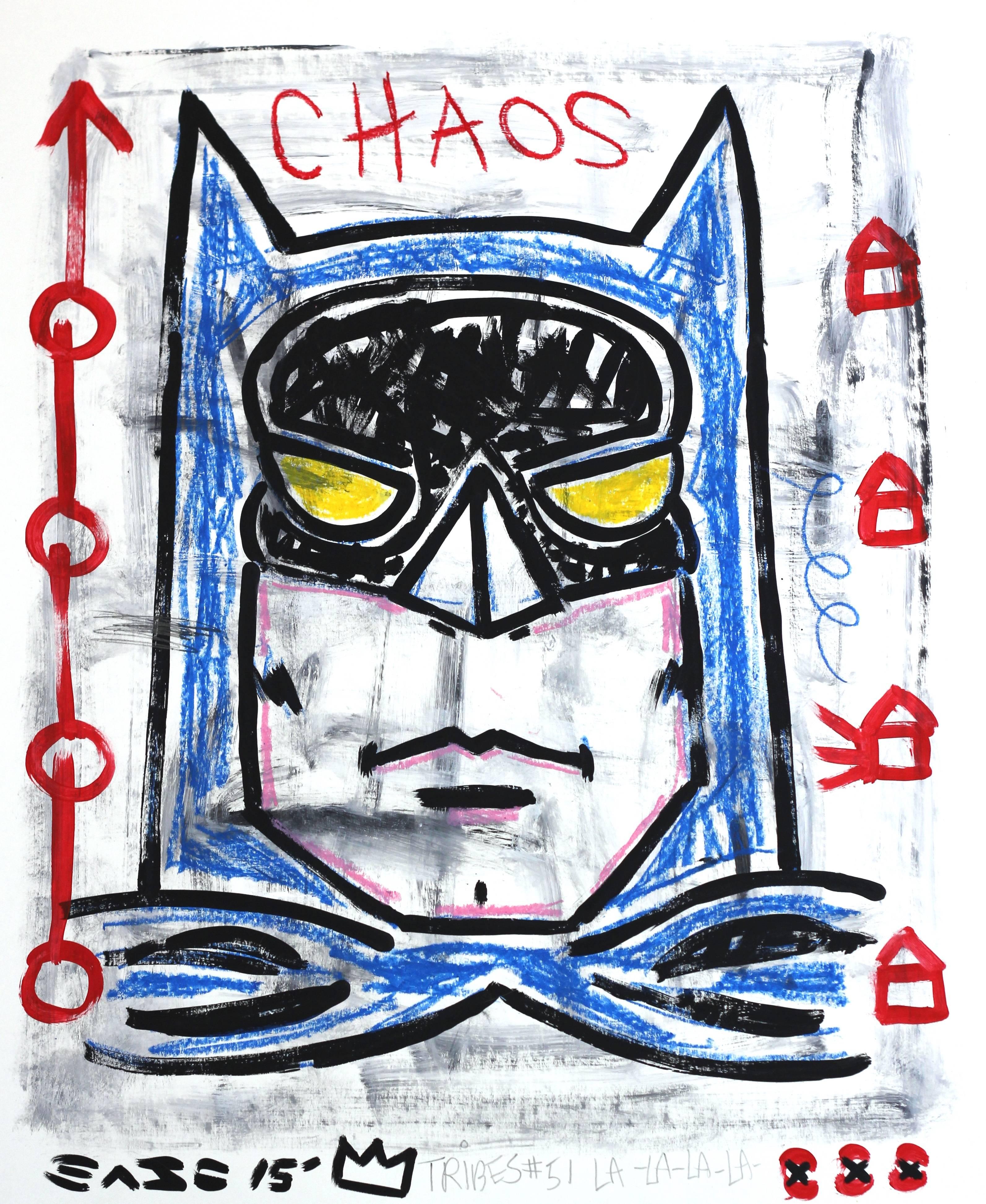 Gary John Abstract Painting - Batman in Blue