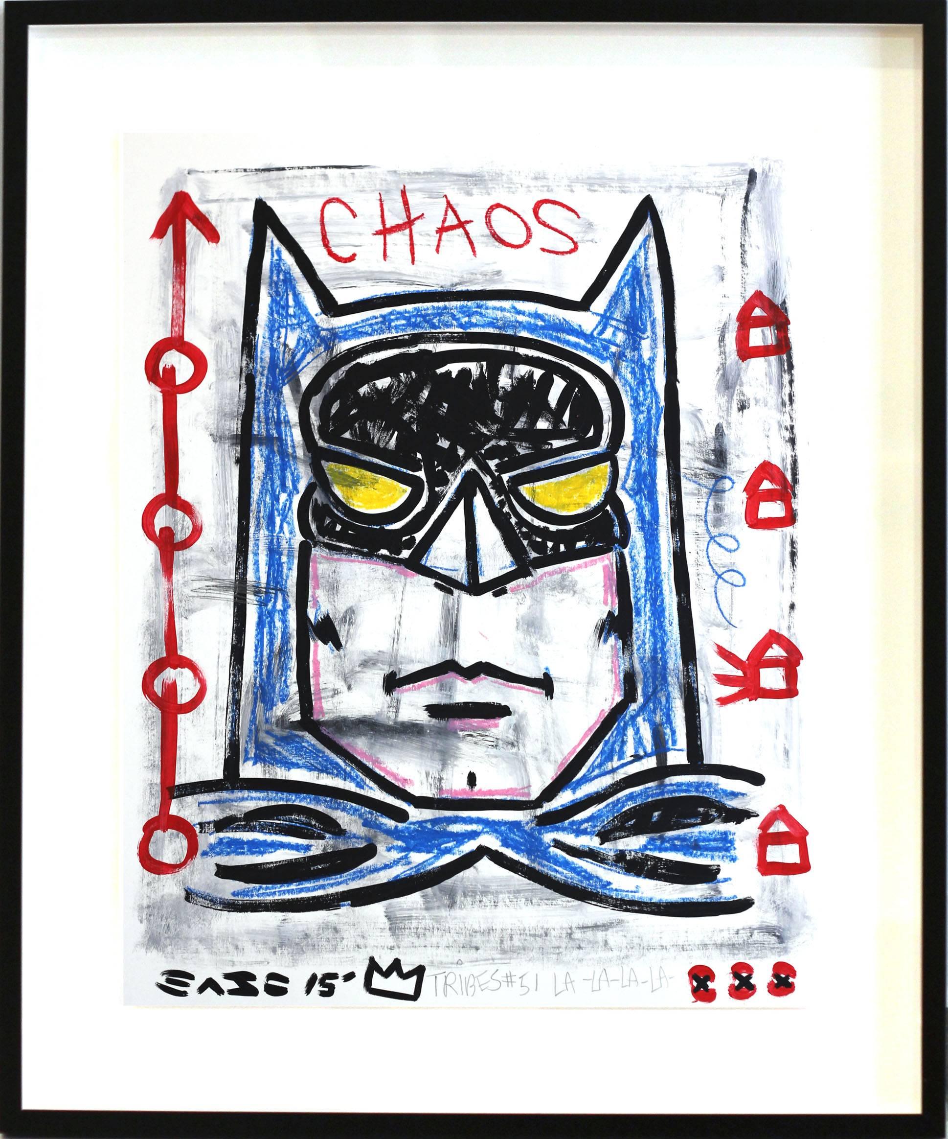 Batman in Blue - Painting by Gary John