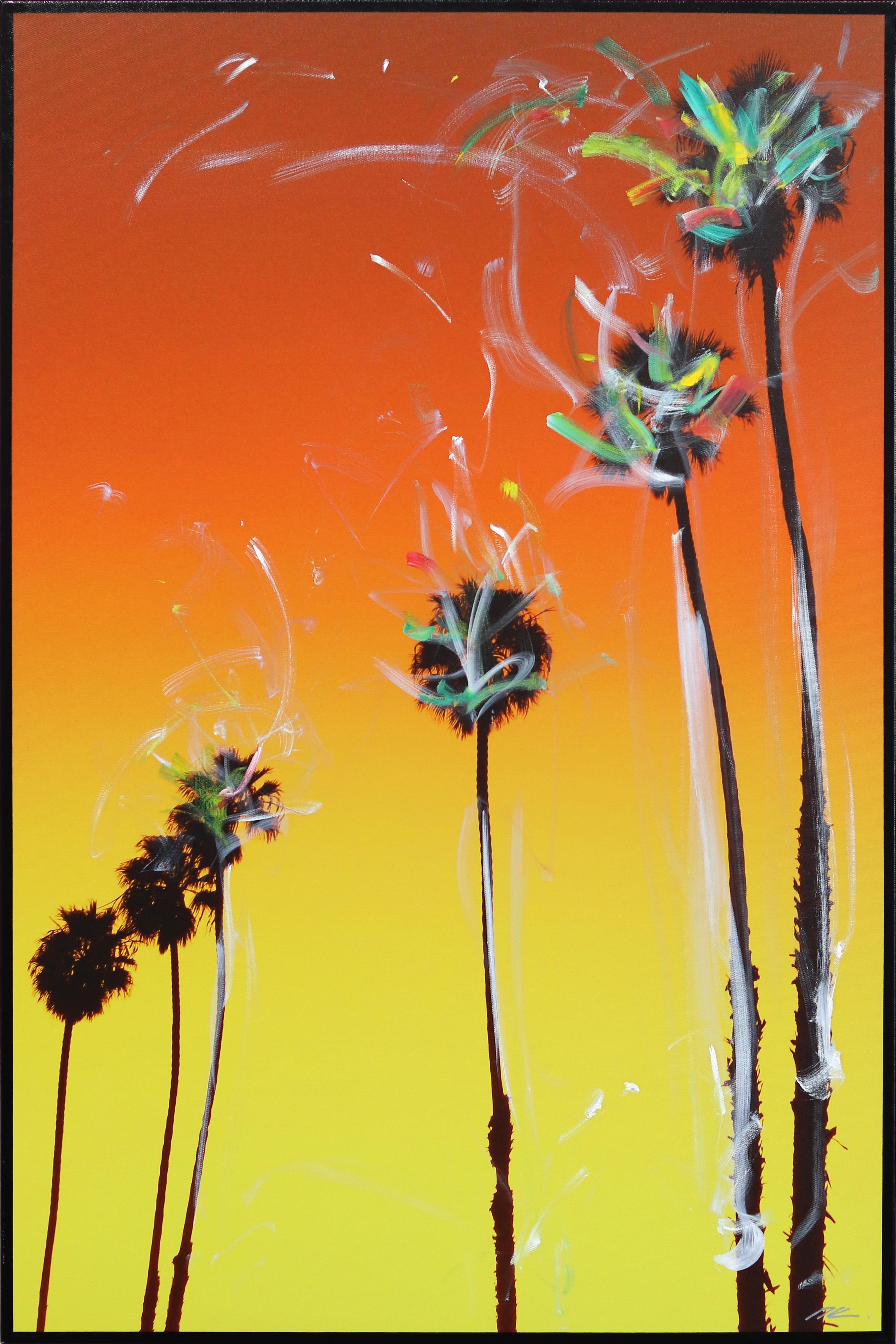 Santa Barbara Up Palms - Mixed Media Art by Pete Kasprzak