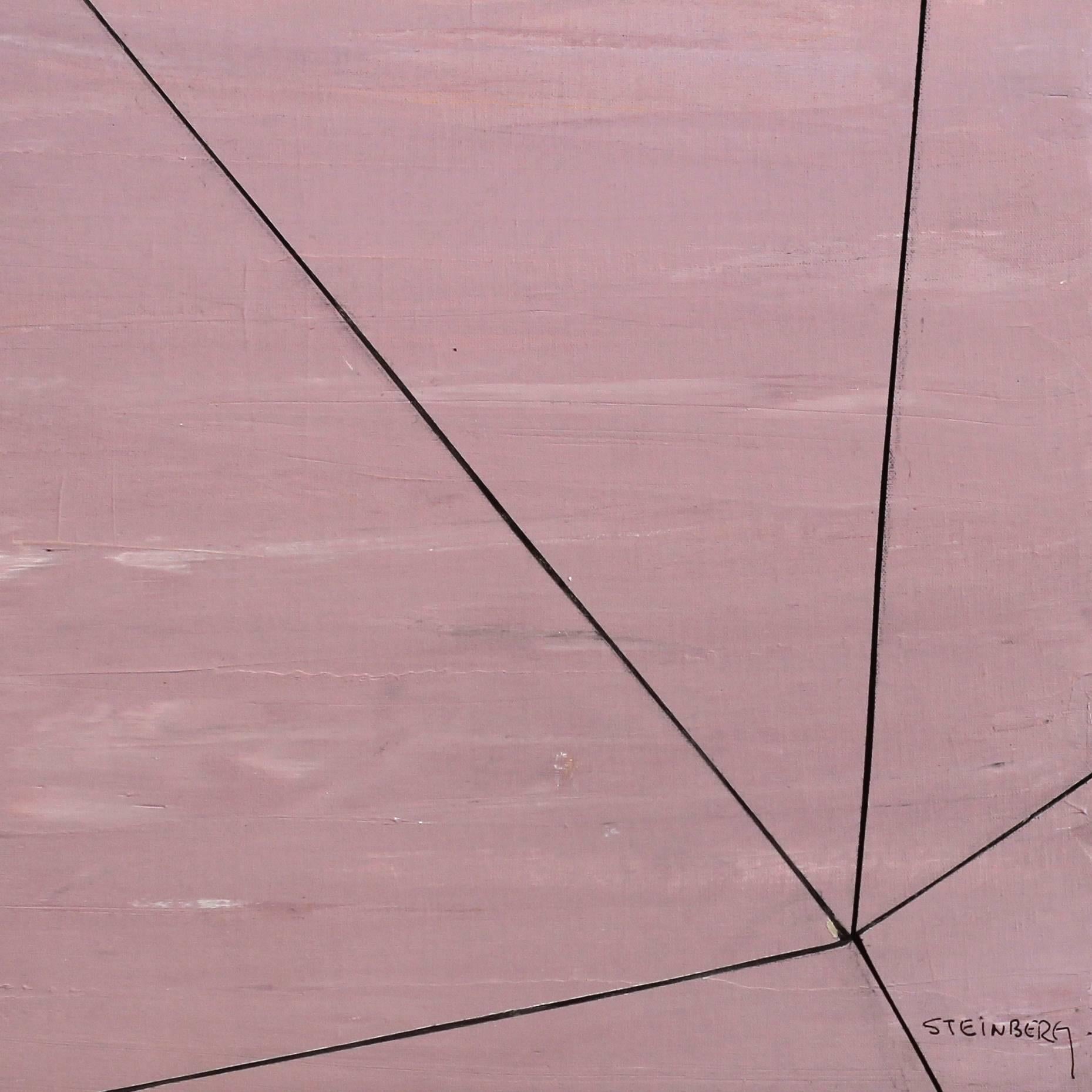 Remplacement - Peinture de paysage géométrique abstraite moderne - Prête à être accrochée en vente 2