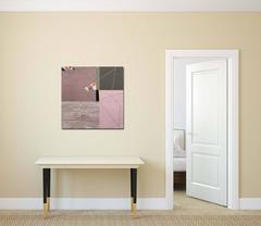 Verplacement – Modernes geometrisches abstraktes Landschaftsgemälde – hängefertig