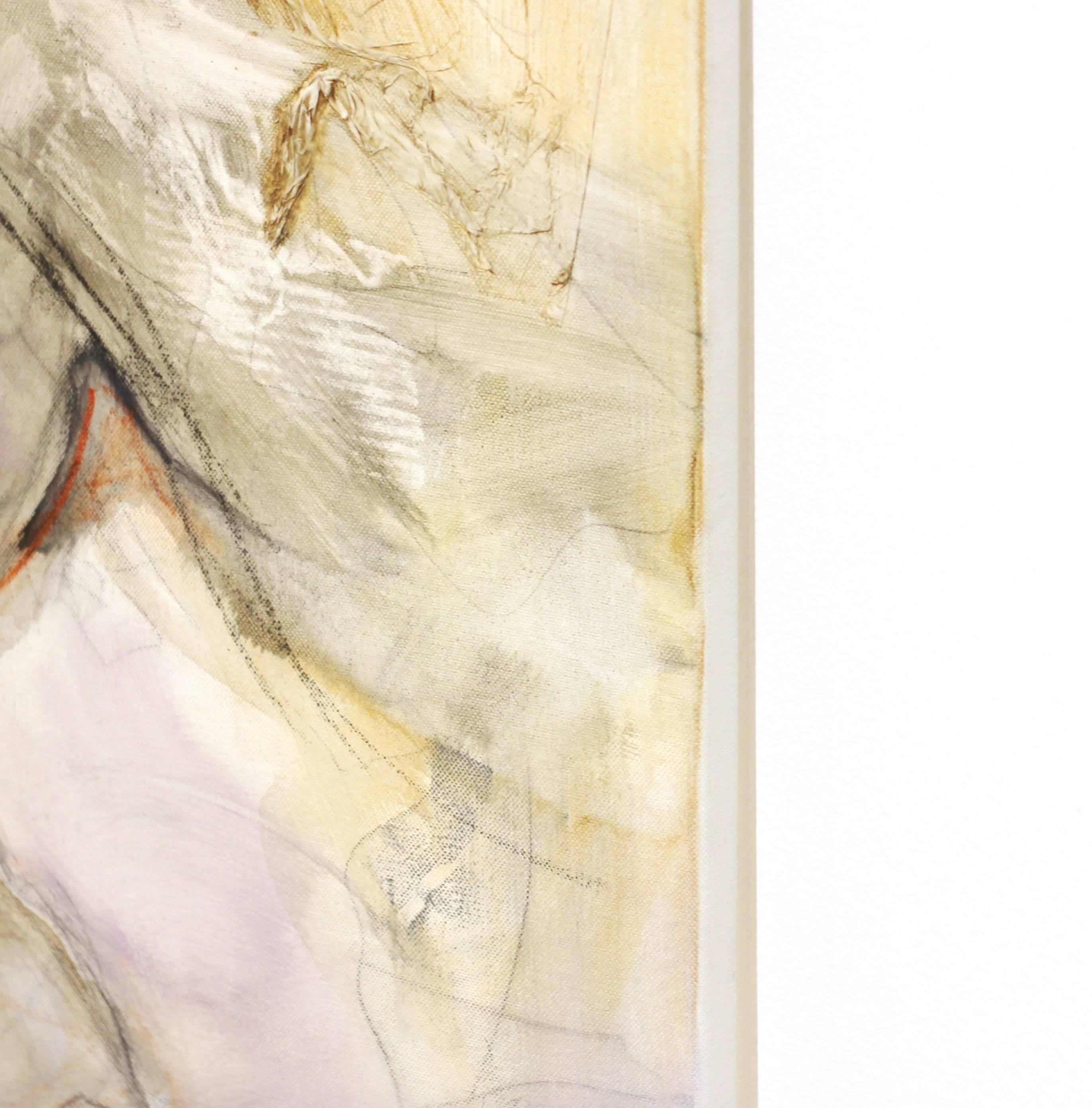 New Dresses - Soft Toned Sensitive Portrayal of Intimate Figures Graceful Nudes - Contemporary Painting by Gabriele Mierzwa