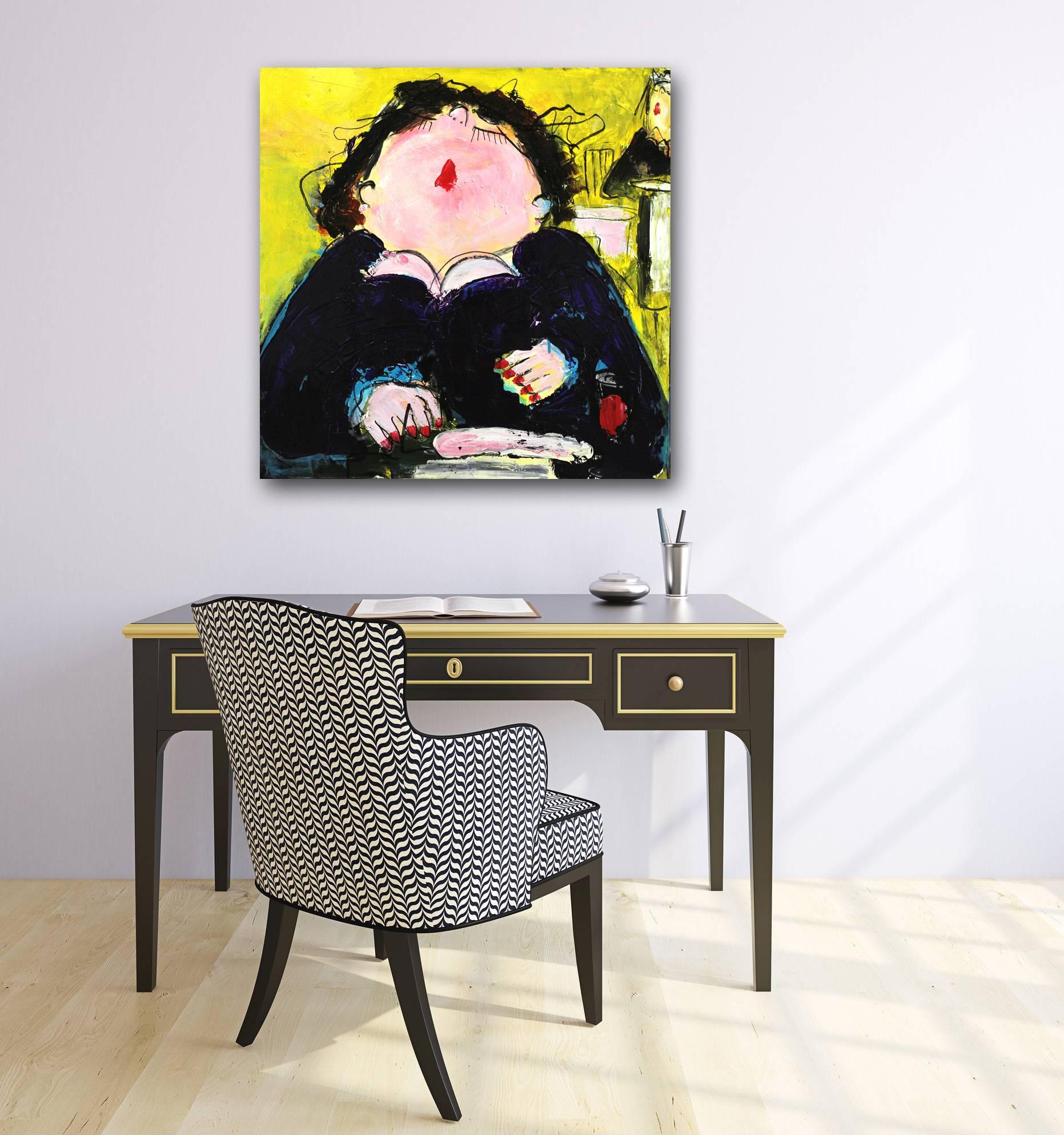 Big Spoiled Lady - Abstract Painting by Gerdine Duijsens