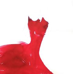 The Red Cloth 86 – Figuratives abstraktes Gemälde mit Vitalität und Sinnlichkeit