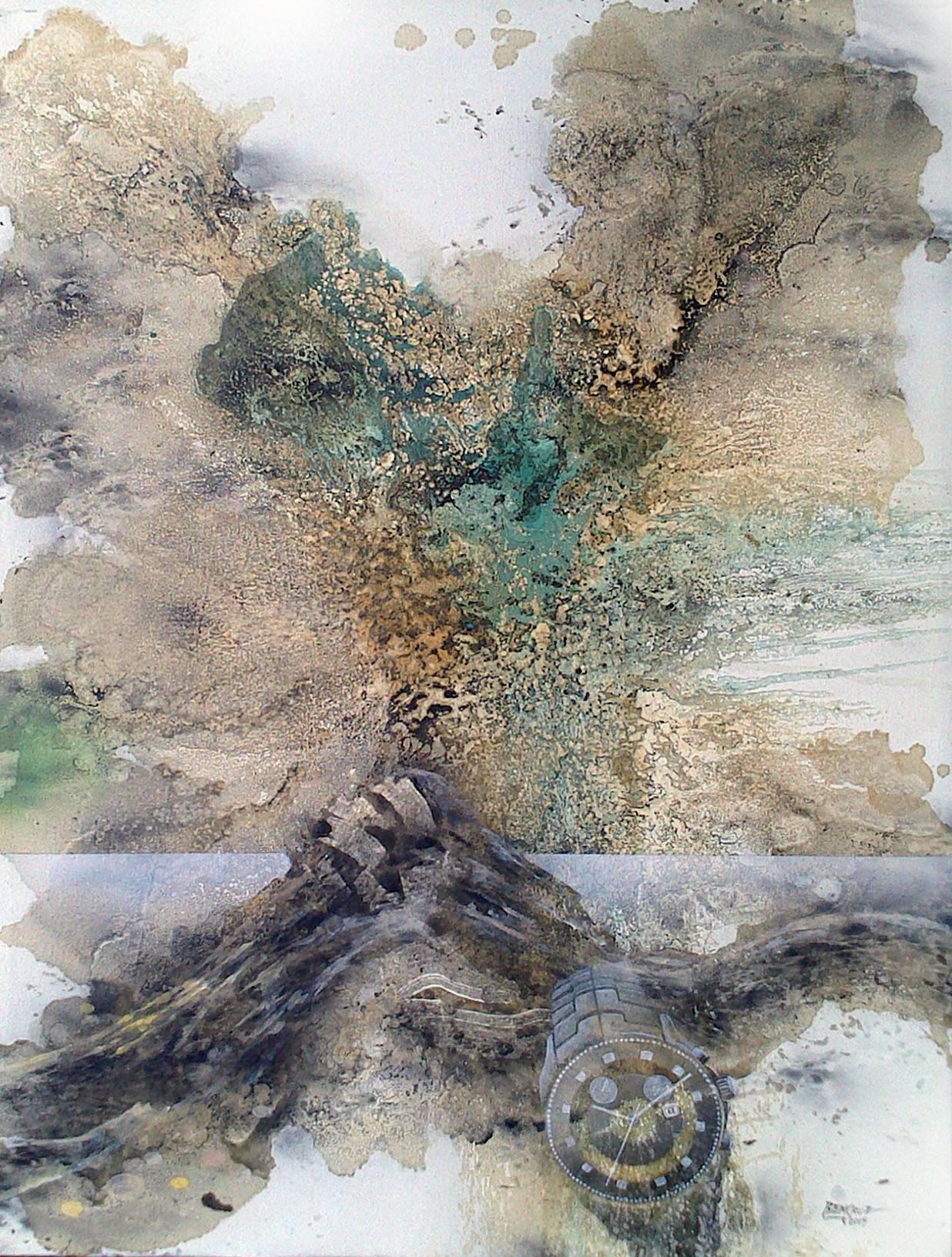 Benjamin Cruz Abstract Painting - Horizon #1 (Seascape Scenery)