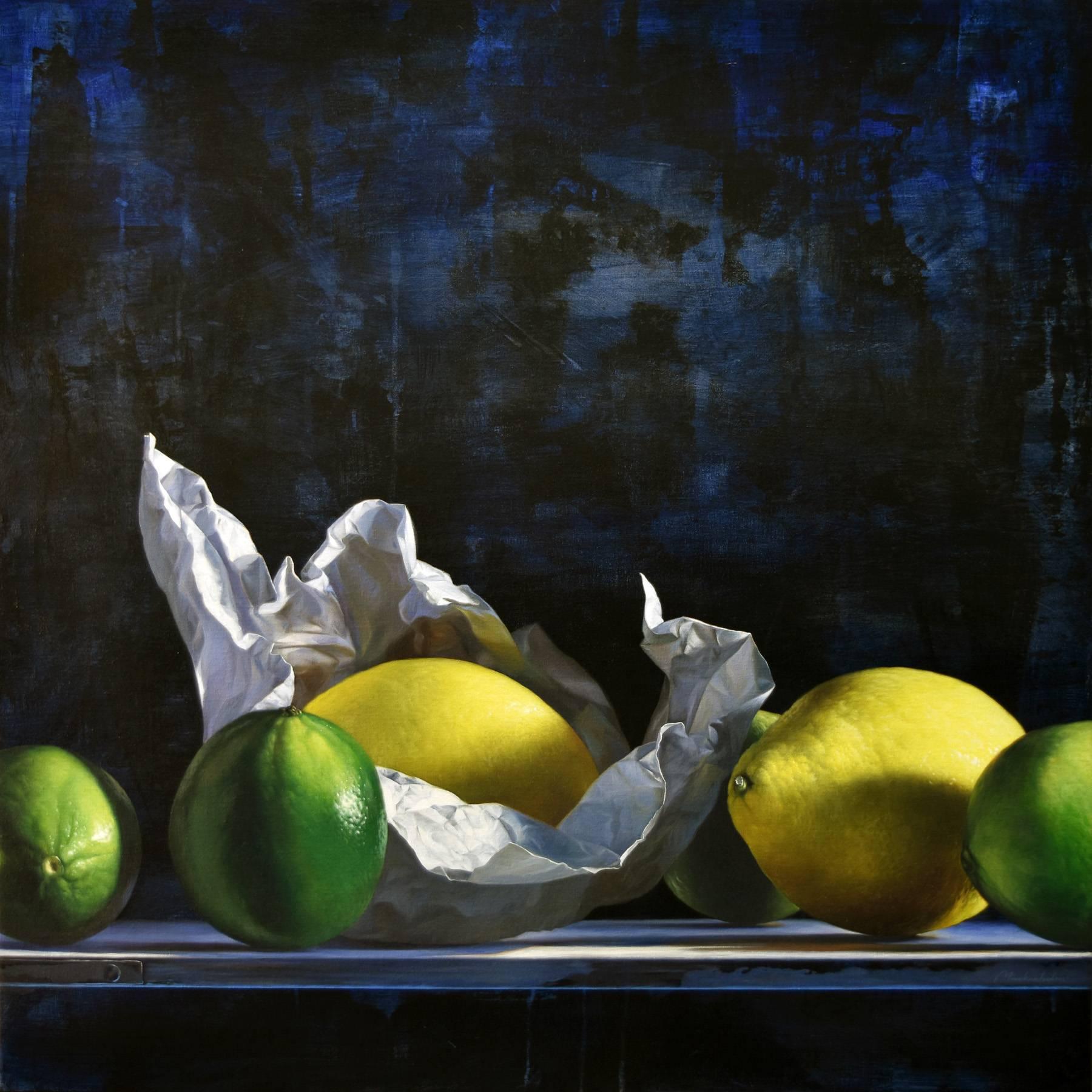 Bo Markenholm Still-Life Painting - Yellows and Greens