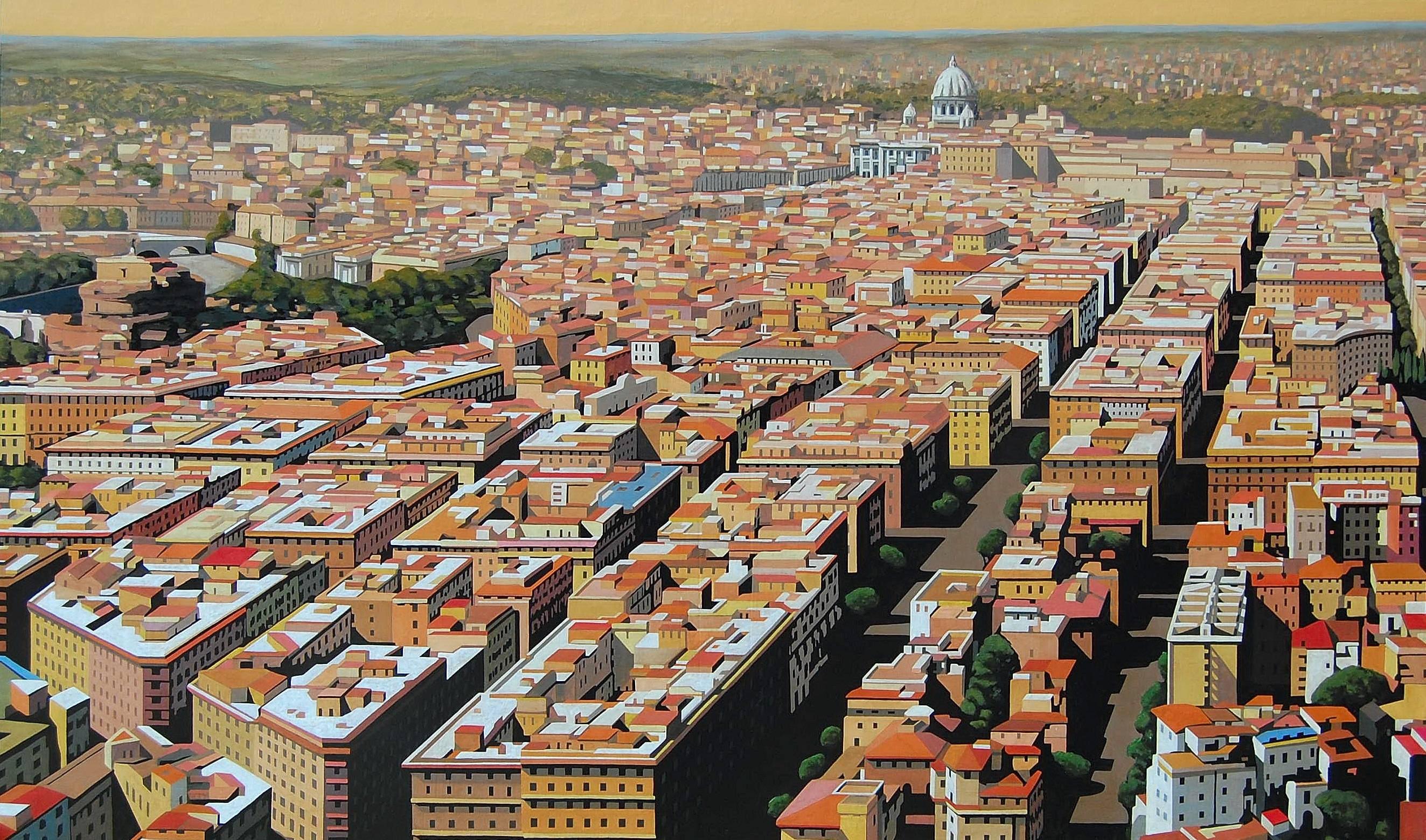 Mauro Reggio Landscape Painting - View of Rome
