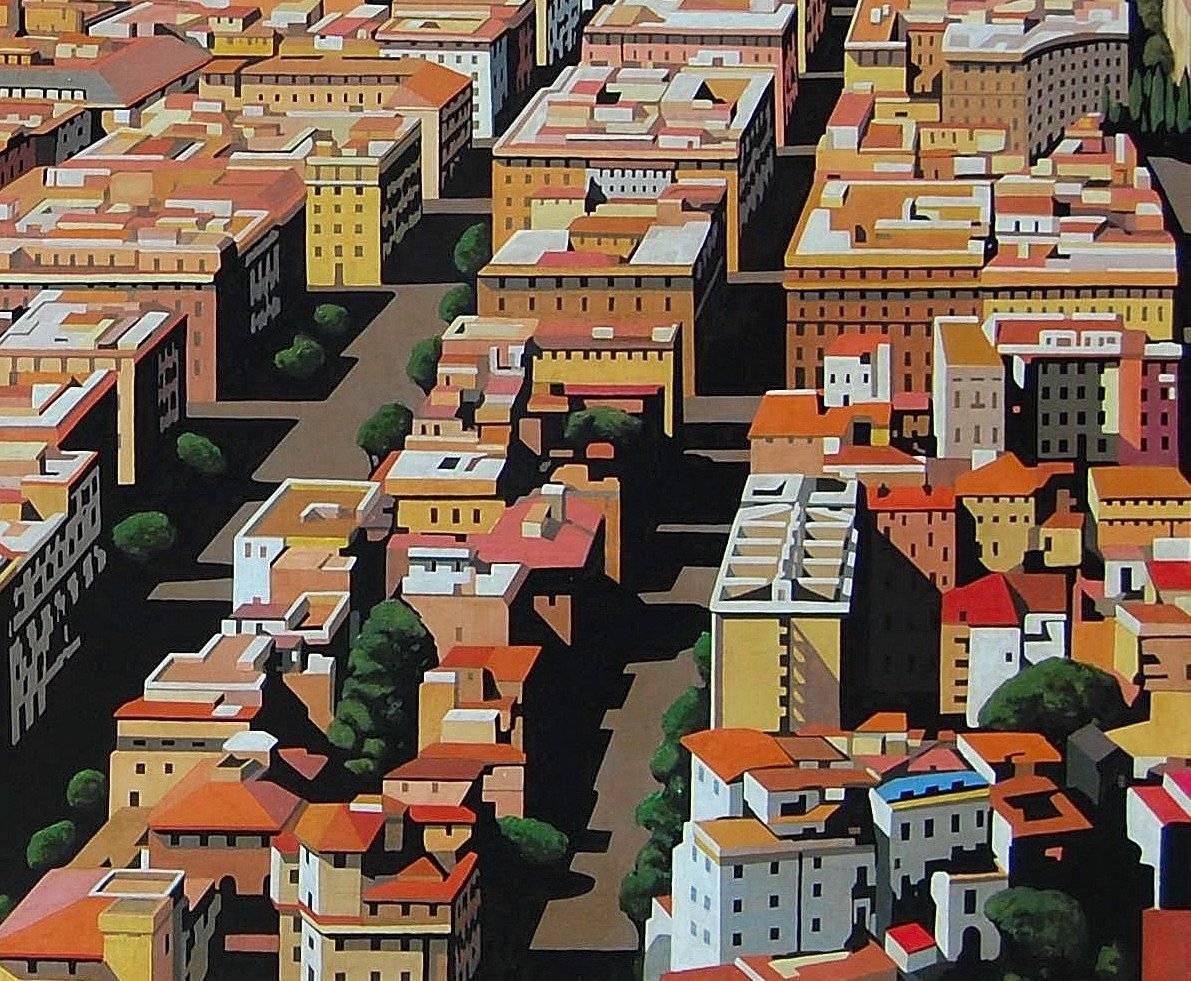 View of Rome - Realist Painting by Mauro Reggio