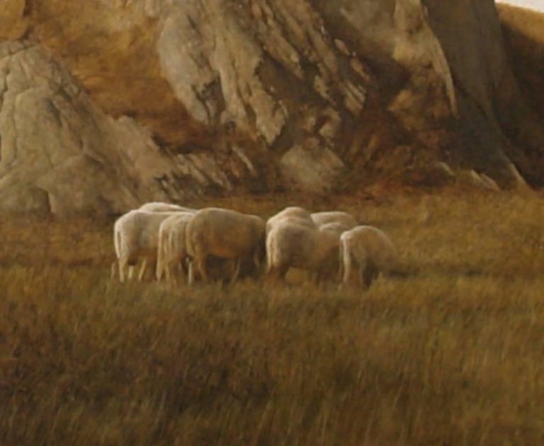 Marzio Tamer Egg Tempera Contemporary Painting Italian Landscape Creta ad Asciano, Painting