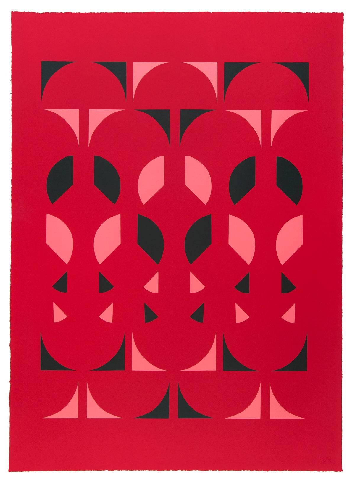 Emily Joyce Abstract Print - Third of May, Red