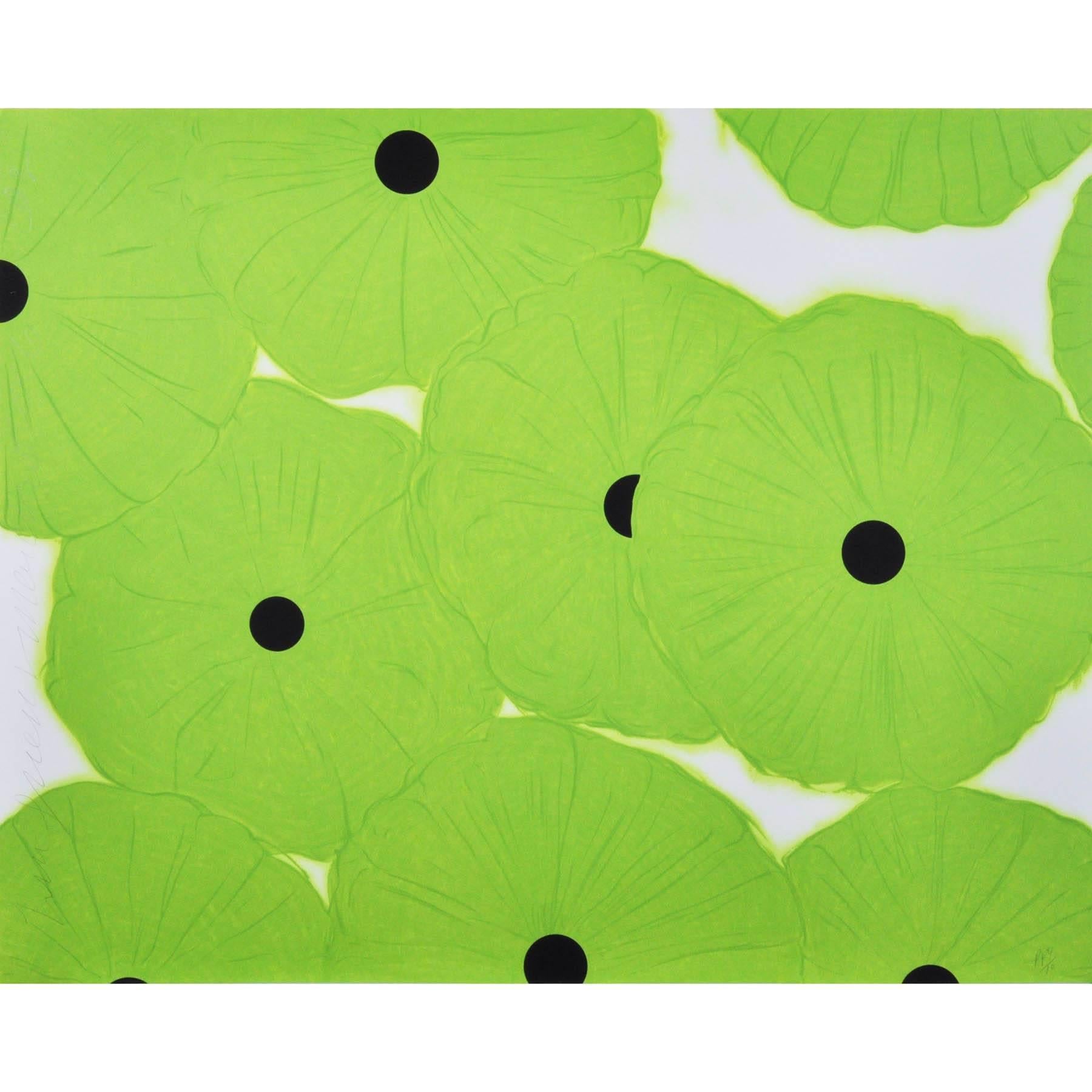 Ten Greens (Poppies) - Print by Donald Sultan