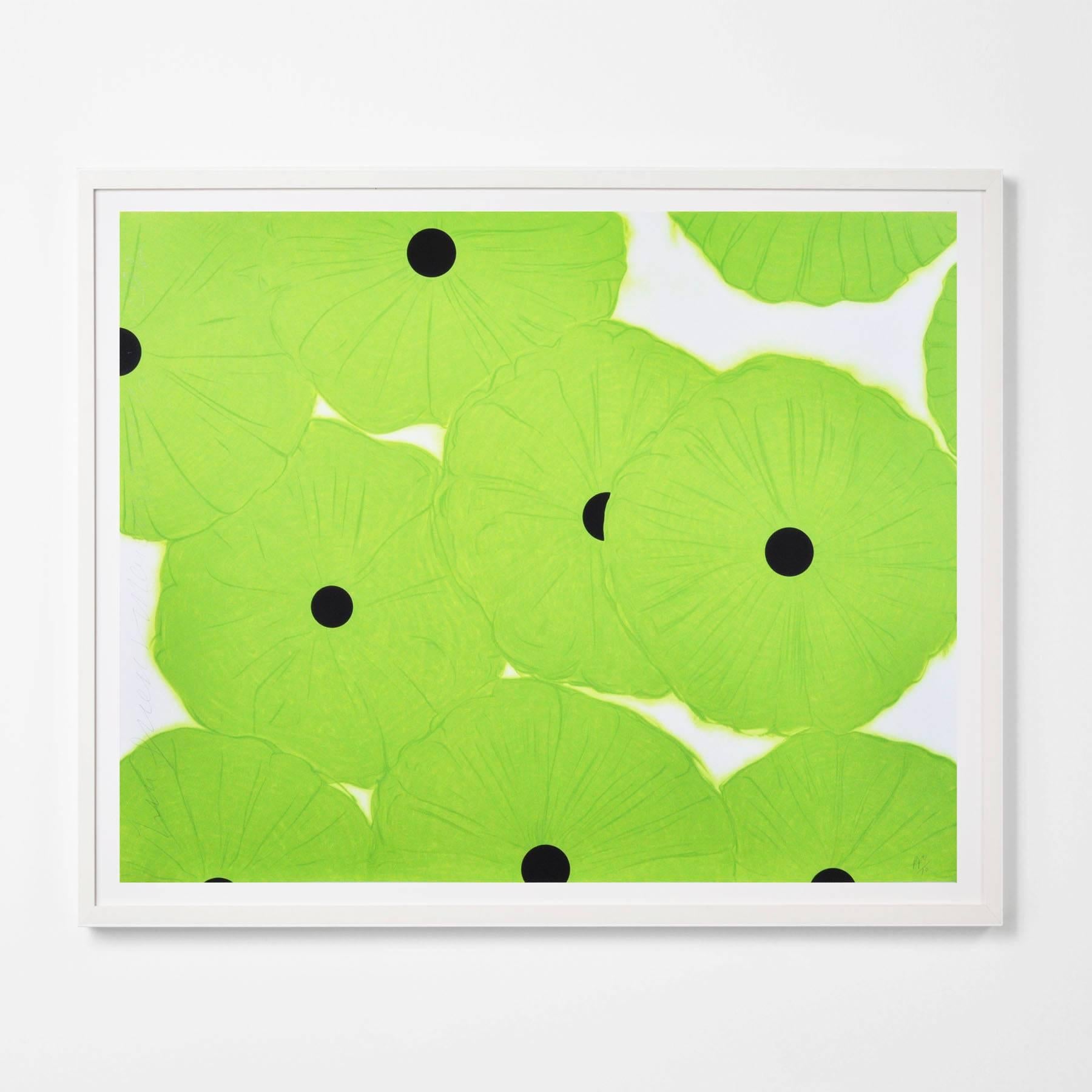 Ten Greens (Poppies) - Contemporary Print by Donald Sultan