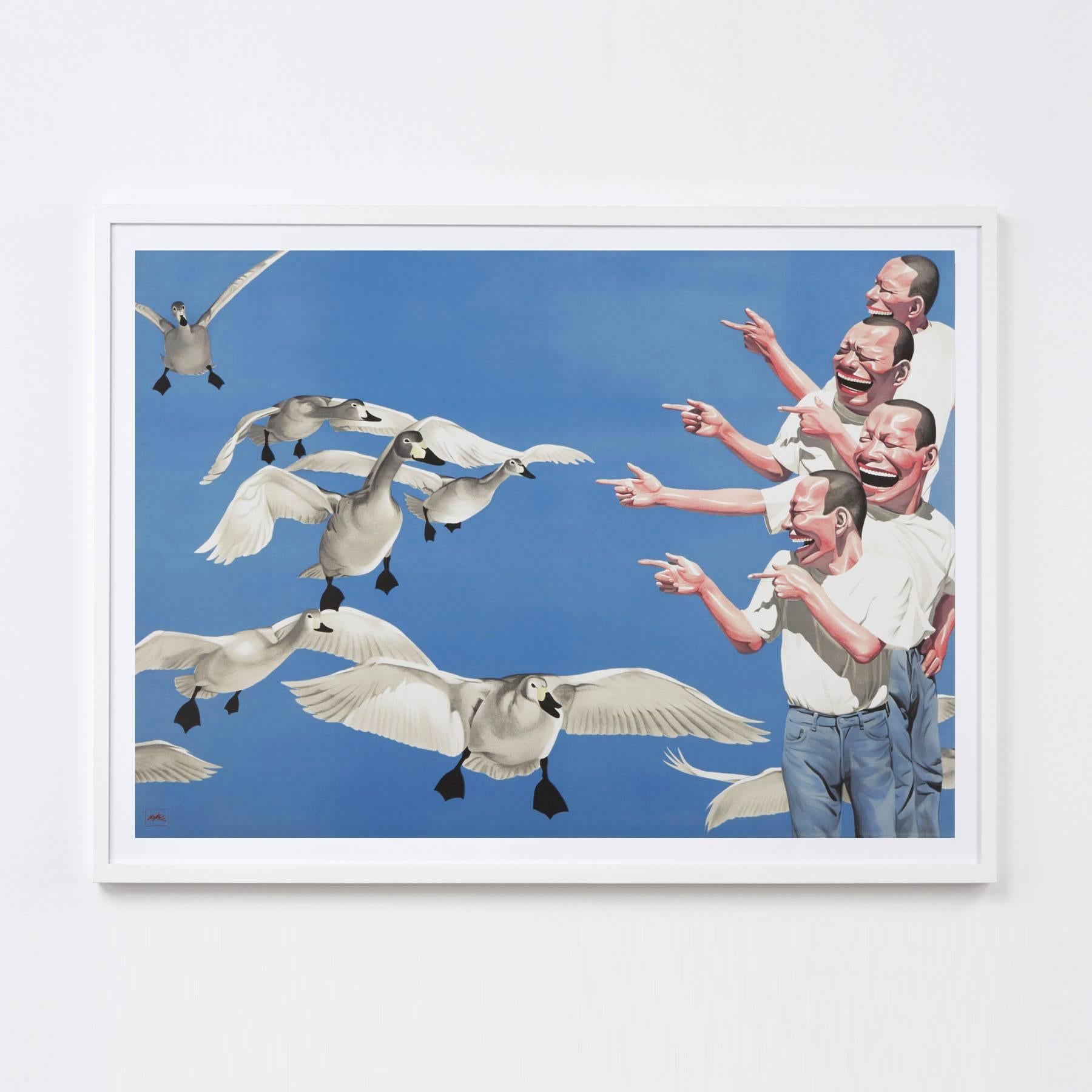 Big Swans - Contemporary Print by Yue Minjun