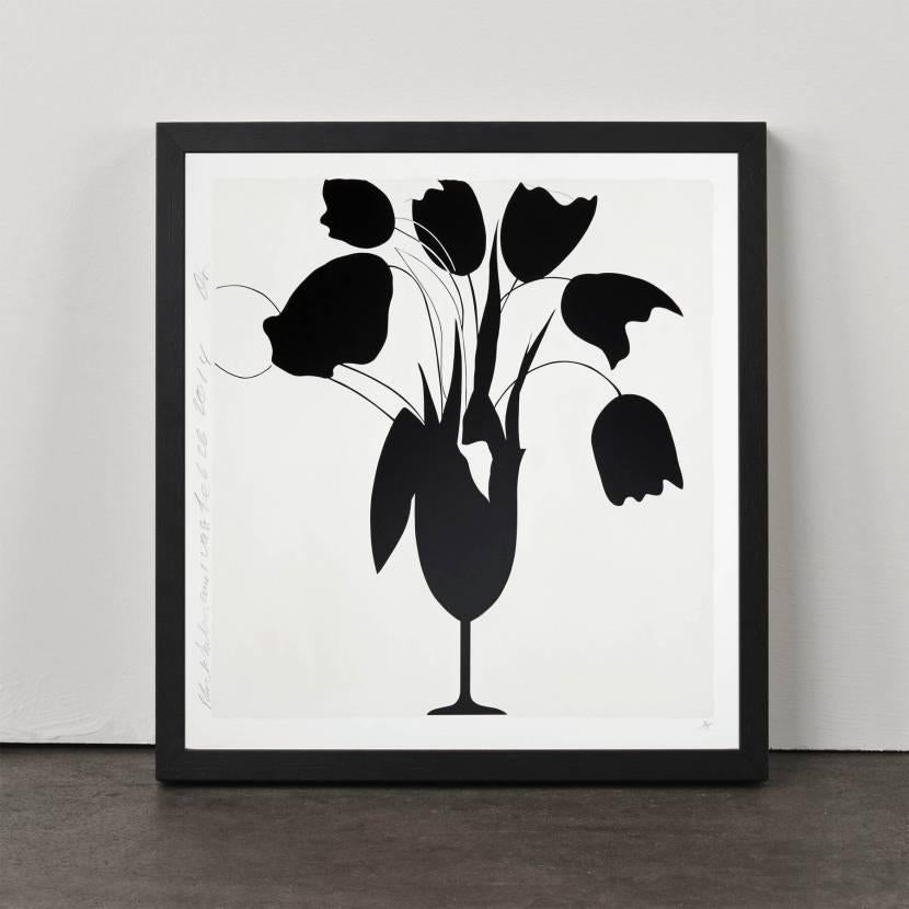 Black Tulips and Vase (Feb 26, 2014) - Contemporary Print by Donald Sultan
