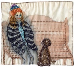Brooklyn Bench- narrative representational embroidery on fabric