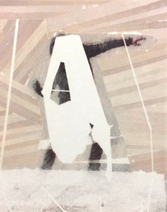 Study for Raging Malaise - piccolo collage figurativo e trasferimento di foto su mylar
