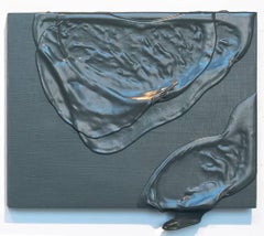 Studio di meditazione XVII- pittura scultorea astratta dai toni freddi