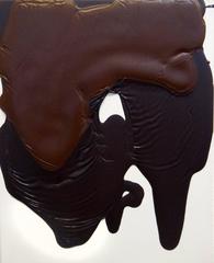 Ritual V- maroon abstract sculptural painting