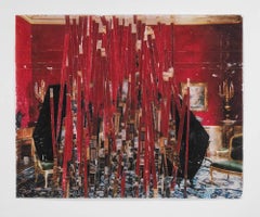 Change of Taste - collage de photos d'intérieur contemporaines rouges par transfert de photo sur mylar