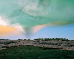 Cloth and String n°4 - photographie de paysage scandinave abstrait bleu et jaune