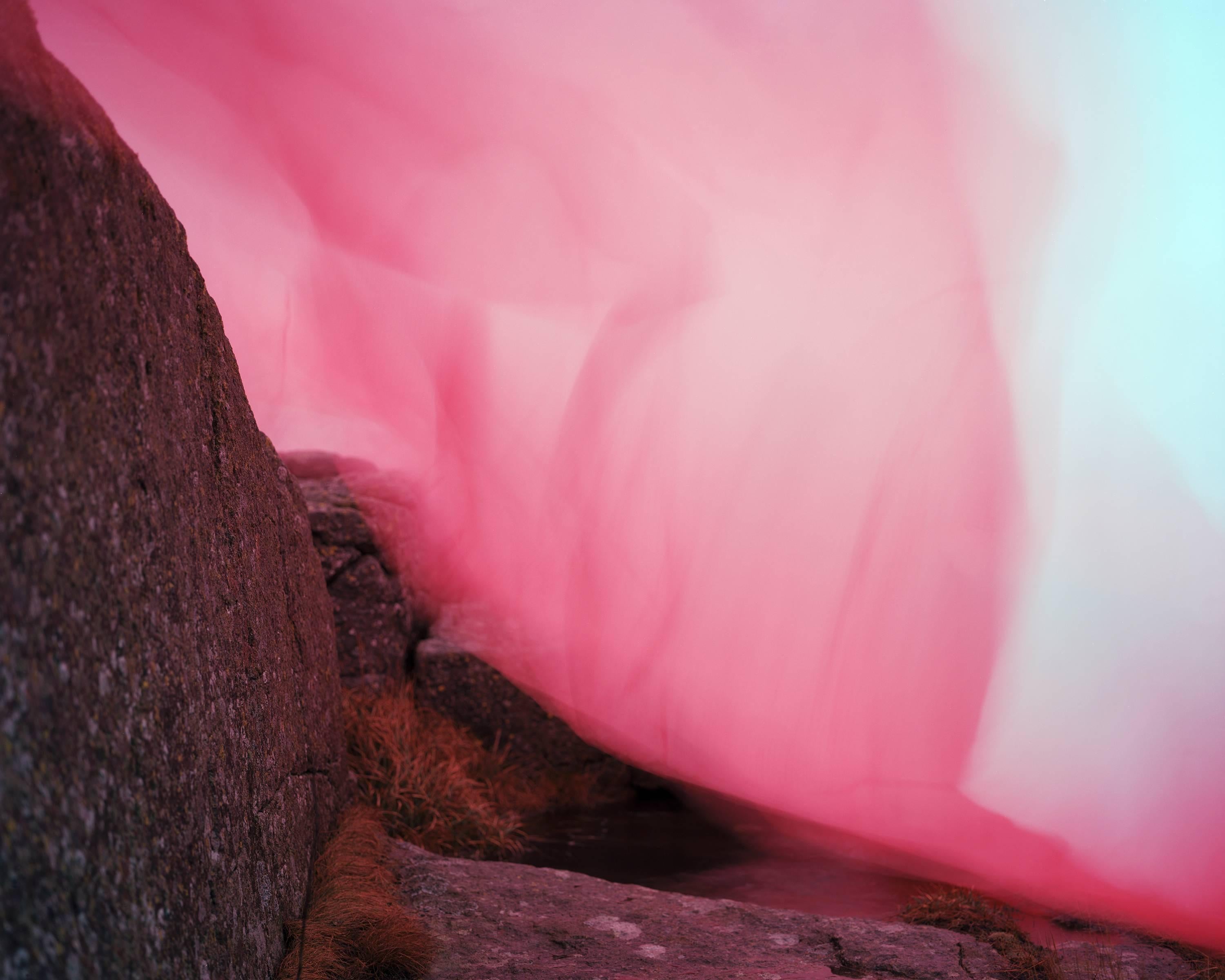 Ole Brodersen Landscape Photograph - Cloth and String #8 - pink Scandinavian abstract landscape photograph
