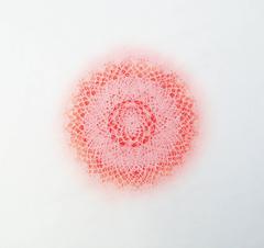 Revolution VII - red geometric abstract monoprint and laser cut rice paper 1