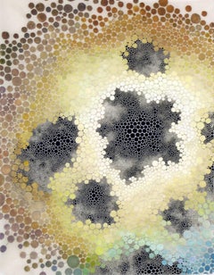 Dimorphous - abstract geometric earth tone science inspired dot painting