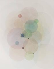 Day Map 81214- pastel color abstract superposition of circles