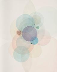 Day Map AP616- Soft pastel color abstract superposition of circles