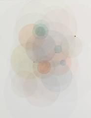 Day map 91814 - Soft pastel color abstract geometric circles watercolor on paper